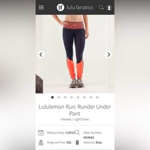 lululemon athletica Blue and Orange Leggings